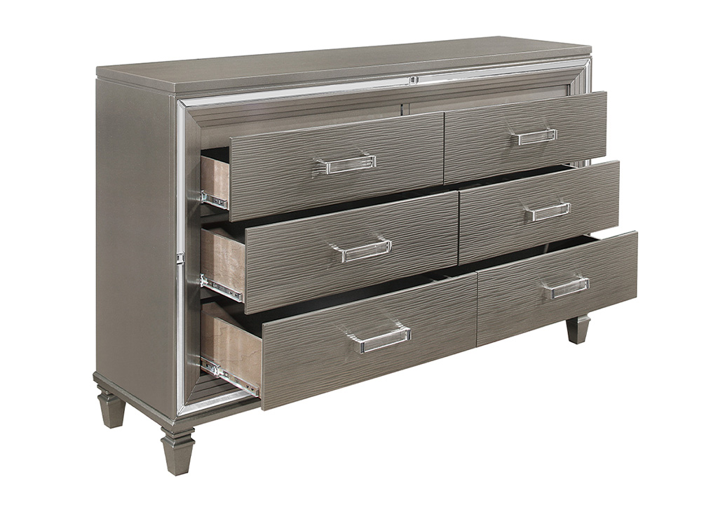 Glam Silver Dresser w/ Jewelry Drawers