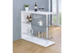 Glossy 2-Shelf Bar Unit - White