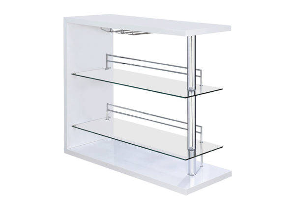Glossy 2-Shelf Bar Unit - White