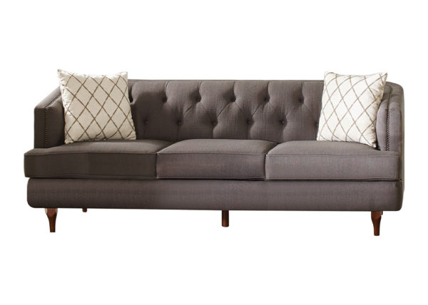 Gray Button Tufted Sofa