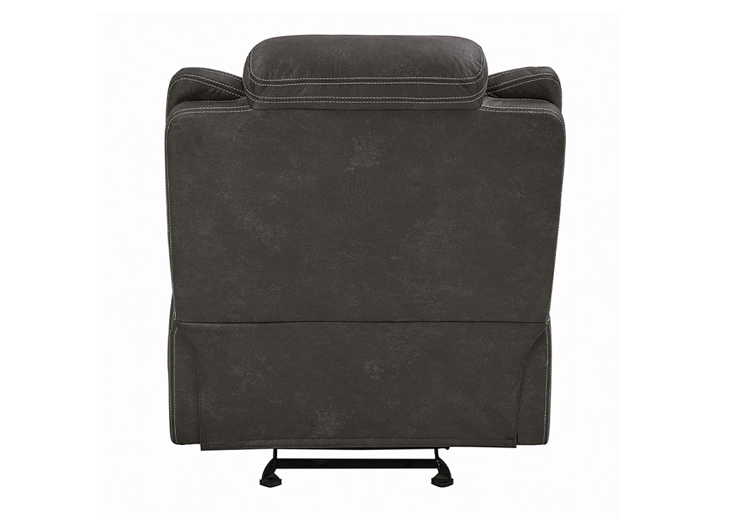 Gray Faux Suede Glider Recliner