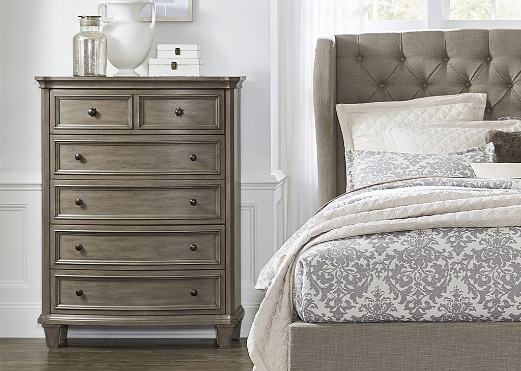 Gray Modern Transitional Chest of Drawers