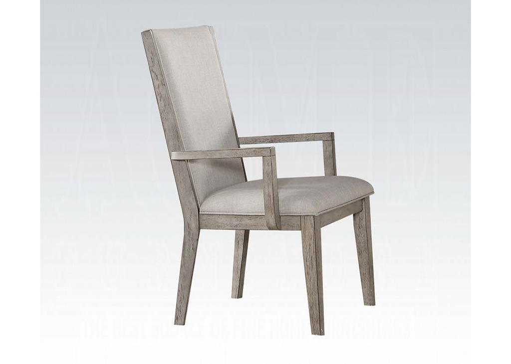Gray Transitional Armchair Dining Set