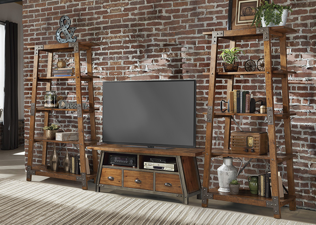 Industrial Brown Metal TV Stand