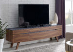 Mid-Century Inspired Walnut & Gray TV Stand