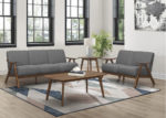 Mid-Century Upholstered Sofa & Loveseat - Gray