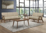 Mid-Century Upholstered Sofa & Loveseat - Light Brown
