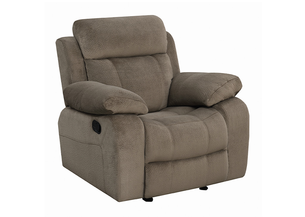 Mocha Pillow-Top Glider Recliner - Caravana Furniture