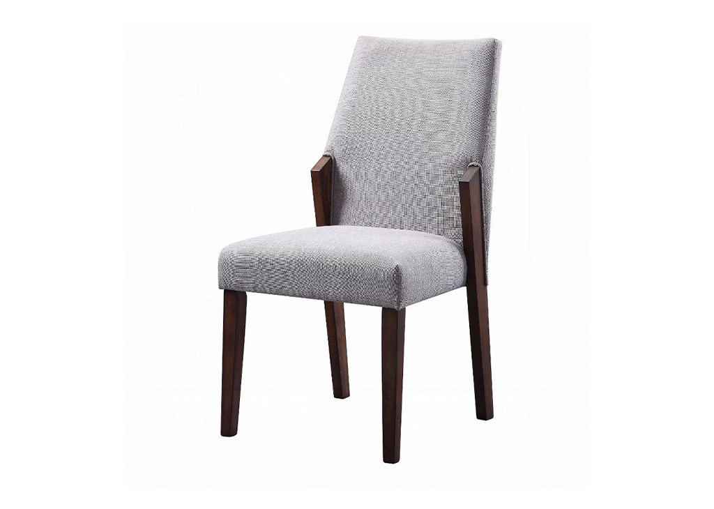 Modern Angular Fabric & Wood Dining Chair Set