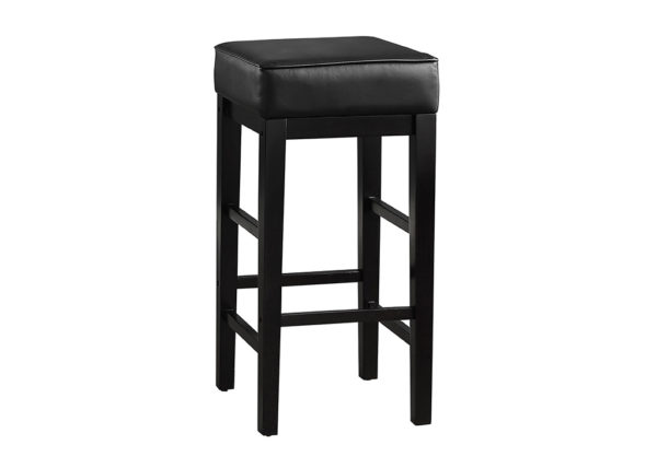 Modern Faux Leather Bar Stool - Black