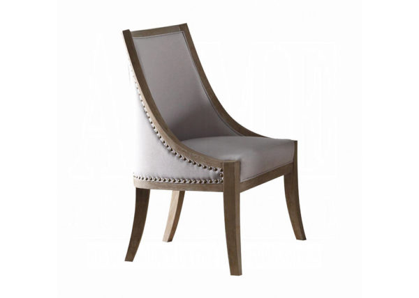 Modern Taupe & Nailhead Trim Dining Chair Set
