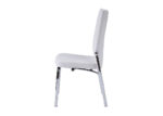 Modern White Faux Leather & Chrome Dining Chair Set