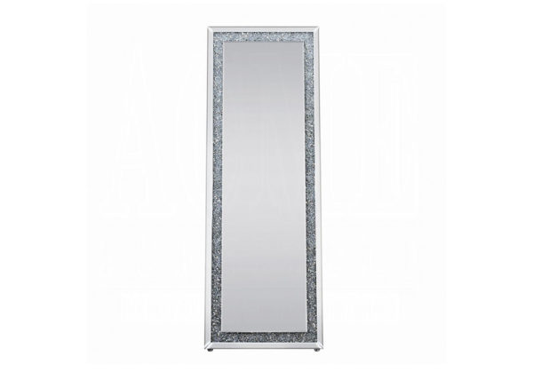 Rectangular Floor Mirror w/ Faux Diamonds