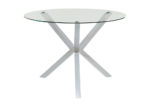 Round Clear & Chrome X-Cross Base Dining Table