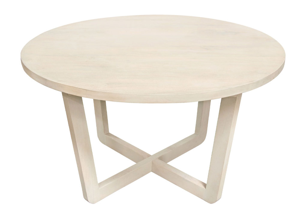 Round Natural Solid Mango Wood Dining Table