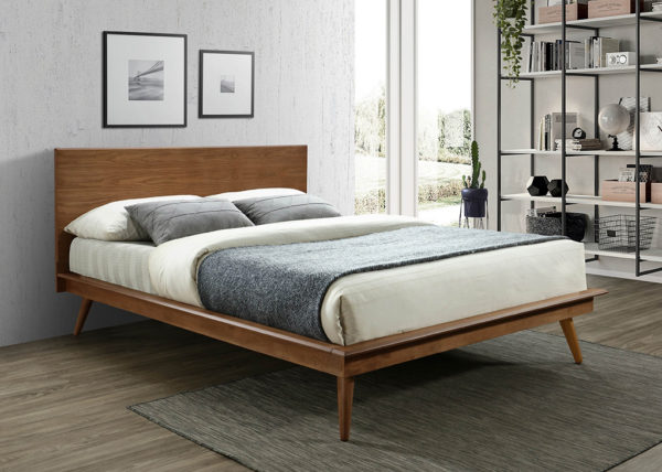 Sleek Contemporary Full Platform Bed Frame - Brown