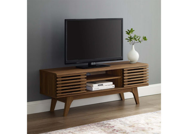 Sleek Mid-Century Walnut 46" TV Stand