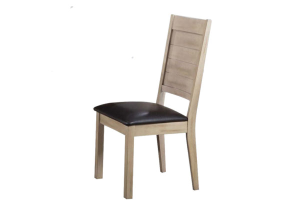 Transitional Beige & Faux Leather Dining Chair Set