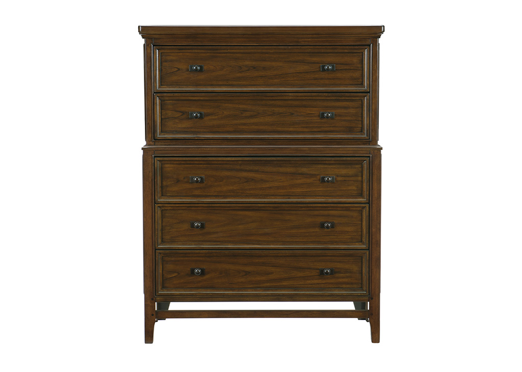 Transitional Brown Chest of Drawers
