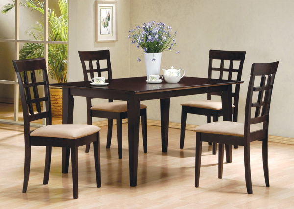 Transitional Cappuccino 5-PC Dining Set