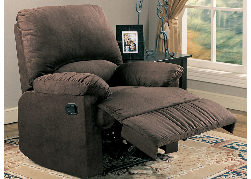 Transitional Chocolate Recliner