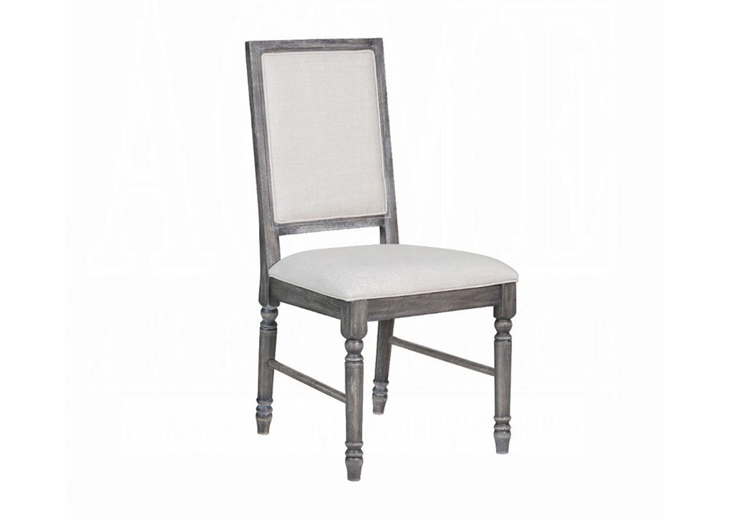 Transitional Cream & Weathered Gray Dining Chair Set