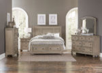Transitional Queen Sleigh Bed Frame