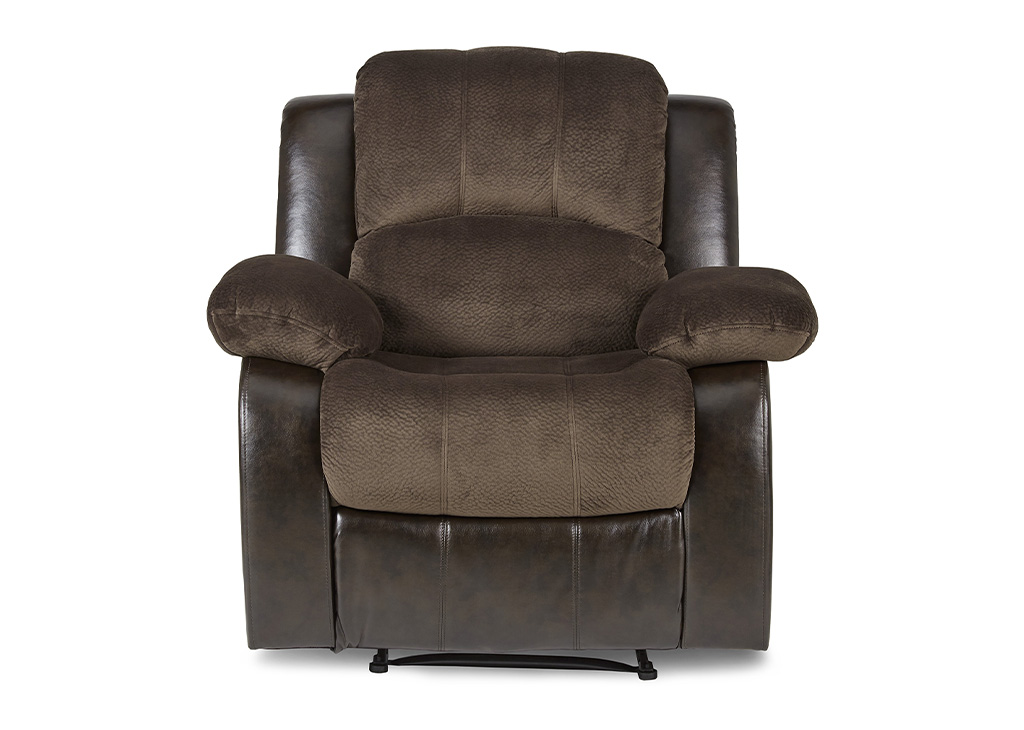 Transitional Two-Tone Brown Recliner