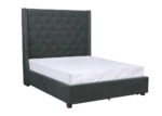 Upholstered Queen Button Tufted Bed Frame - Dark Gray