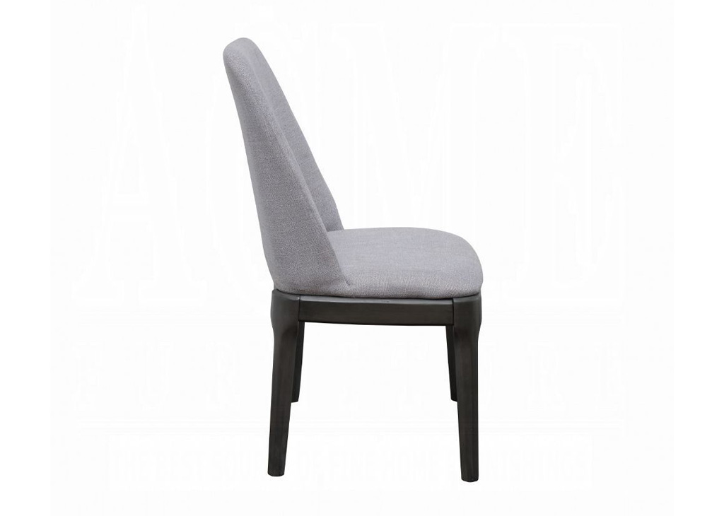 Walnut & Gray Linen Dining Chair Set