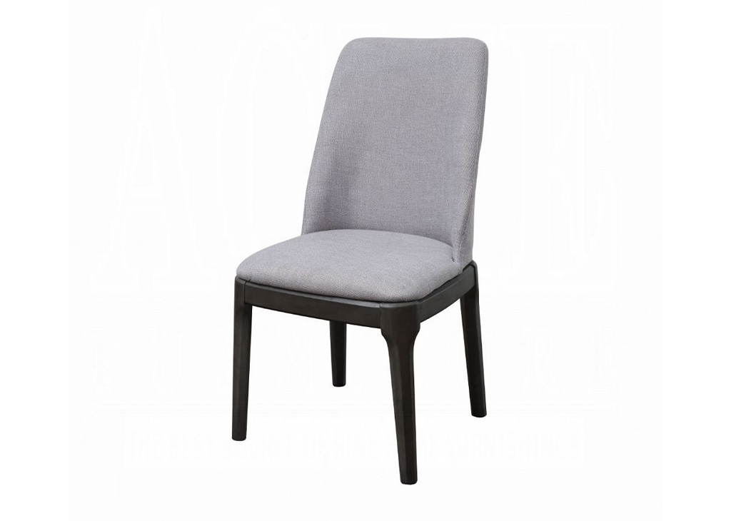 Walnut & Gray Linen Dining Chair Set