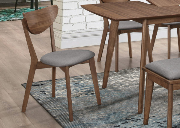 Walnut & Gray Retro-Inspired Dining Chair Set