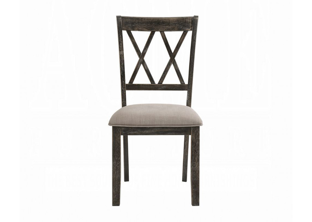 Weathered Gray Double-X Dining Chair Set