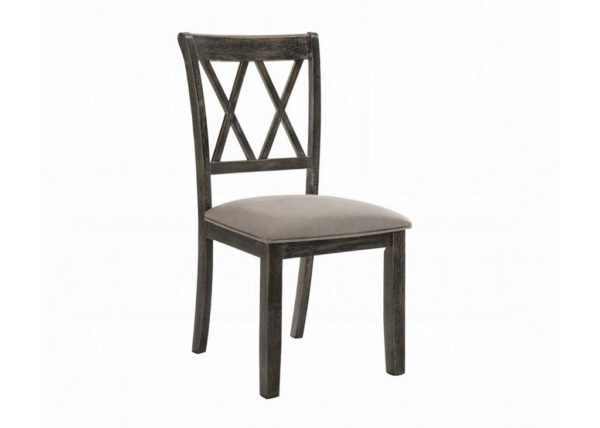 Weathered Gray Double-X Dining Chair Set