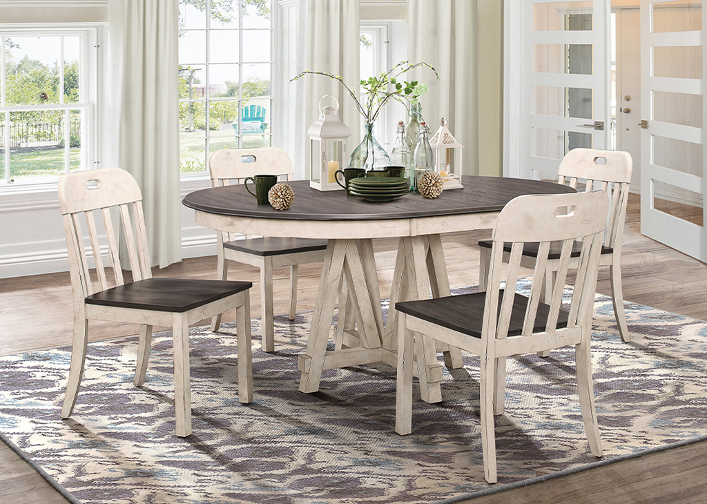 Weathered Oval Extension Dining Table