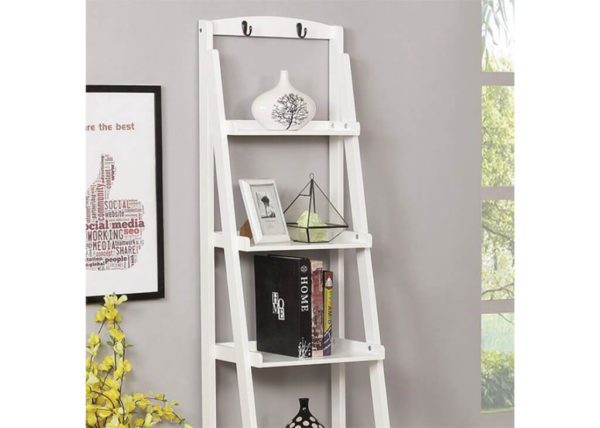 White Wood Ladder Shelf