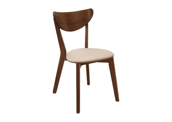 Mid-Century Inspired Chestnut & Beige Dining Chair Set