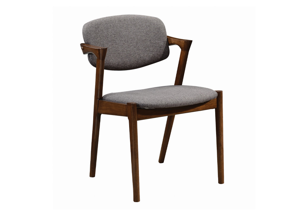 Walnut & Gray Mid-Century Inspired Dining Chair Set