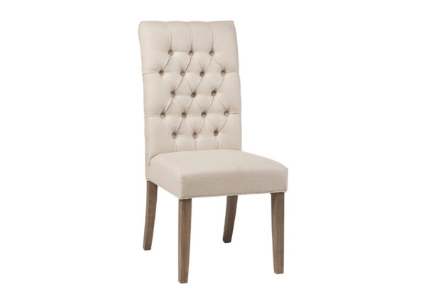 Modern Button Tufted Light Brown Dining Chair Set