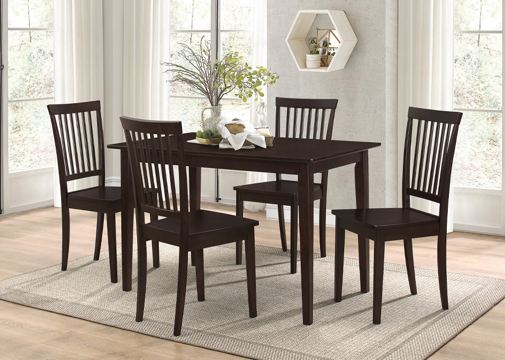 Transitional Cappuccino 5 PC Dining Set