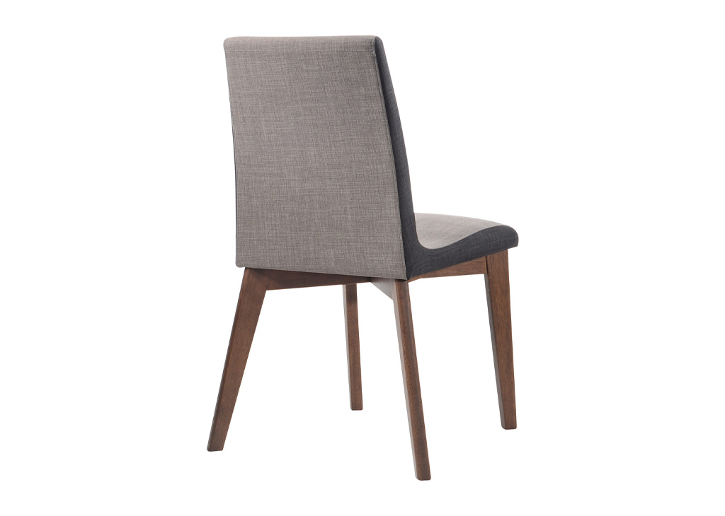 Gray & Walnut Mid-Century Flair Dining Chair Set