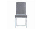 Contemporary Gray Fabric & Chrome Dining Chair Set