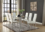 Modern White Metal & Faux Leather 5 PC Dining Set