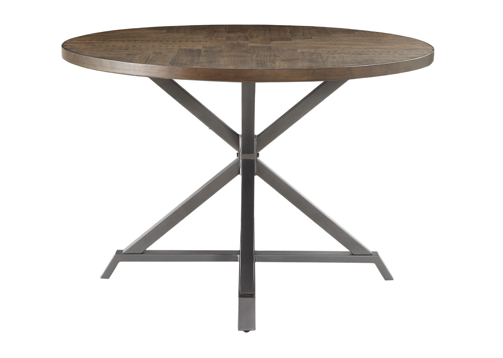 Round Rustic & Industrial 5 PC Dining Set