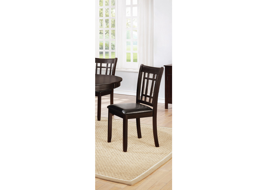 Transitional Leatherette Dining Chair Set - Espresso