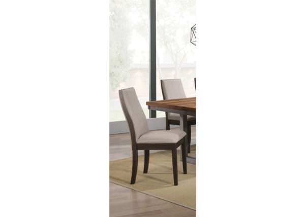 Espresso & Light Gray Dining Chair Set