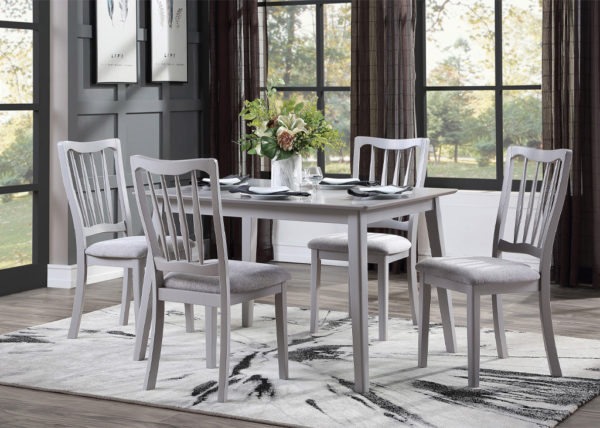 Transitional Gray Spindle Backed 5 PC Dining Set