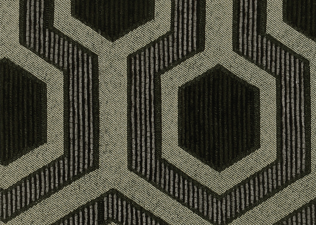 Gray & Black Hexagon Pattern Accent Chair