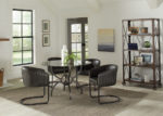 Distressed Faux Leather & Metal 5 PC Dining Set