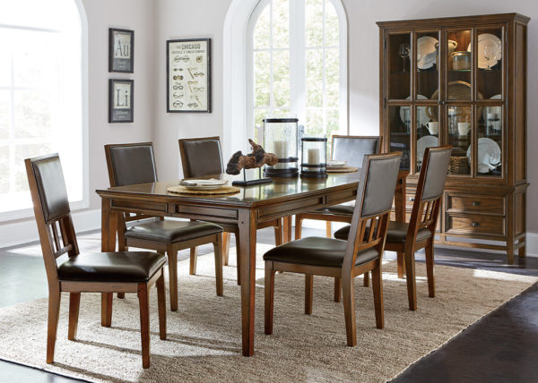 Transitional Brown Cherry 5 PC Dining Set